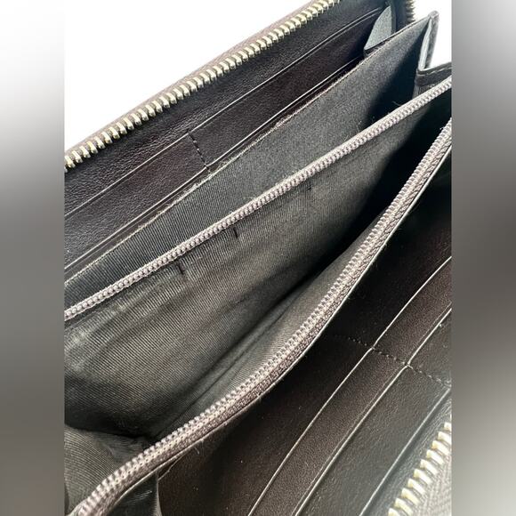 Gucci Vintage Leather Interlocking GG Logo Guccissima Long Zip Around Wallet - Picture 12 of 16